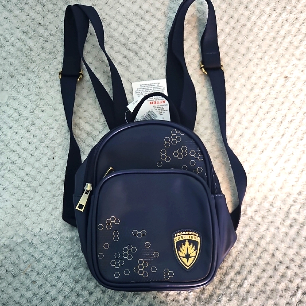 Marvel Dark Blue Guardians Of The Galaxy Mini Backpack. 7in Wide 9in Tall